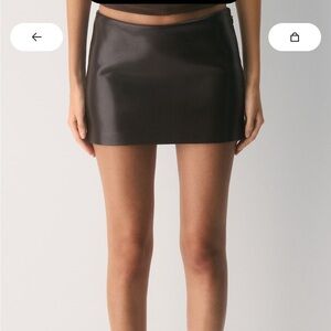 Aritzia leather skirt brown Ten deity skirt rich mocha brown